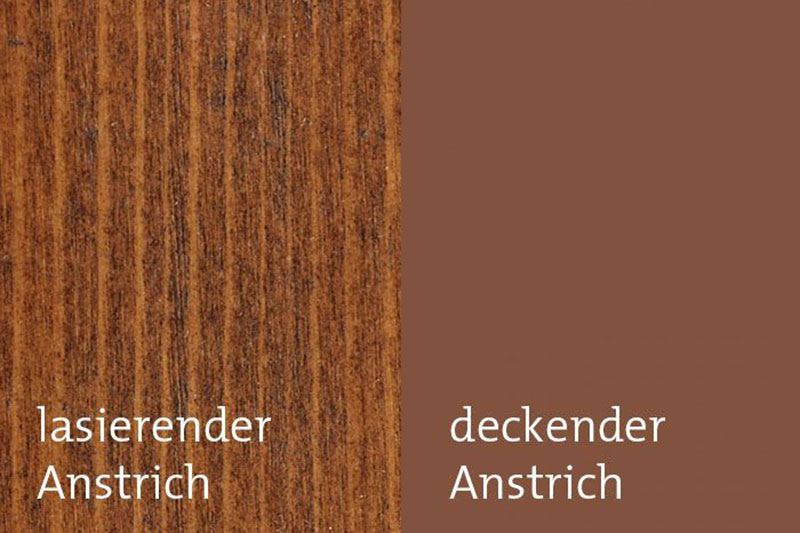 lasierender Anstrich - deckender Anstrich